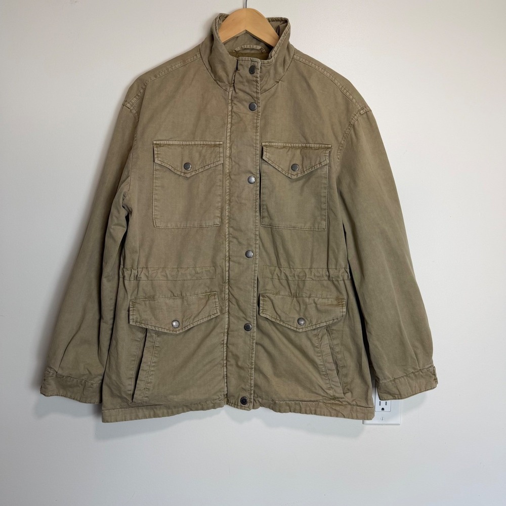 Levi's Womens Utility Field Jacket XS Khaki Tan Cotton Canvas Anorak Parka
